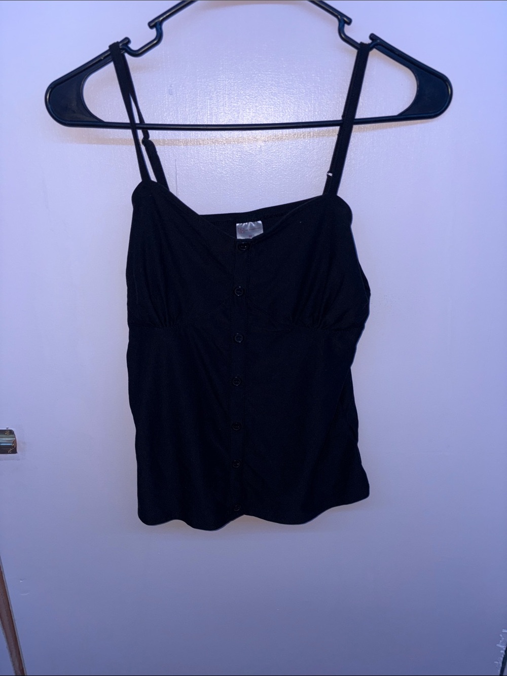 No Boundaries Black Button-Front Cami Tank